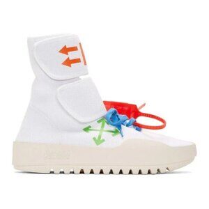 OFF-WHITE Moto Wrap High Top Knit Sneakers 39 6 White New VIRGIL ABLOH